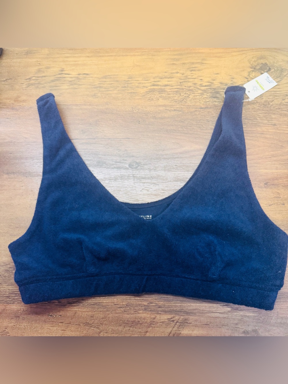NWT OFFLINE by Aerie Recharge Terry Lounge Cloth Bralette Navy Blue Size Small